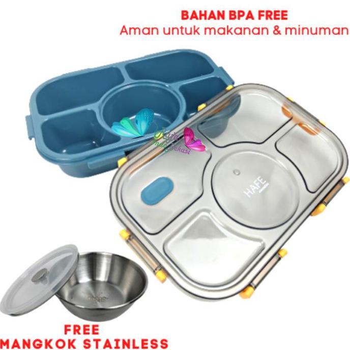 Karibianszz - RAJA INDO PROMO TERMURAH kotak makan anti tumpah 5 grid 1400ml /lunch box set tempat b