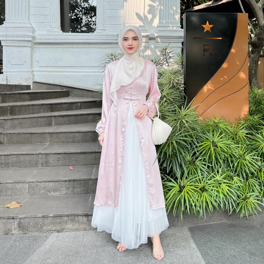 HOT DEALS FANMU Long Tunik Silk Satin Premium Wanita Terbaru