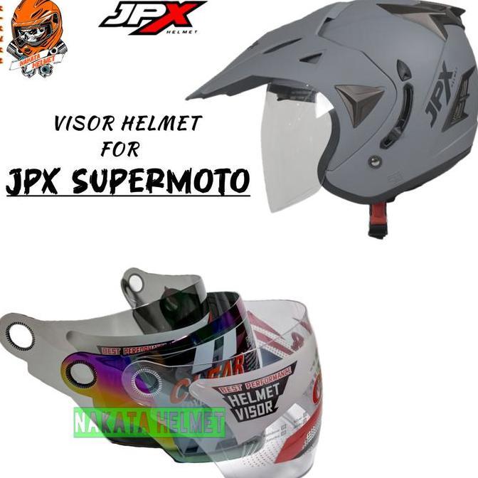 TERLARIS KACA HELM JPX SUPERMOTO VISOR HELMET JPX SUPERMOTO NMAX PELANGI BENING HITAM