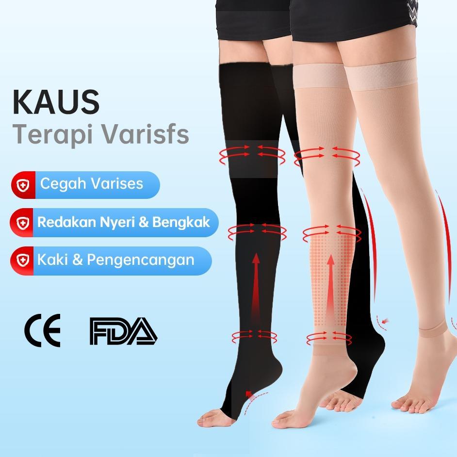 Stoking Kompresi Kesehatan Varises Kompresi Medis Kaus Kaki Paha Stoking Hitam Warna Kulit Stoking K