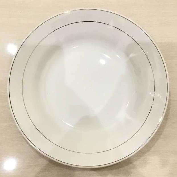 PIRING CANTIK / PIRING MAKAN SANGO 8"INCH KERAMIK/PIRING LIST COKLAT/PIRING LIST MAS