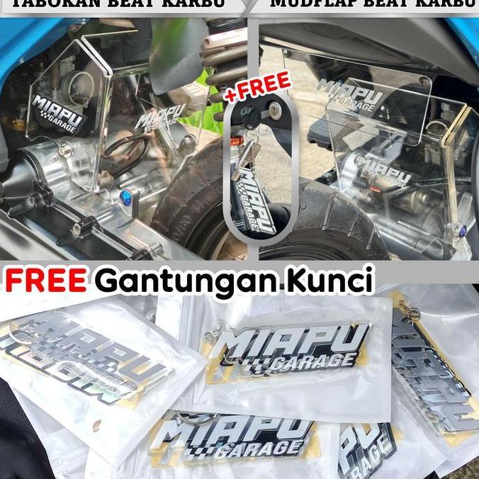 Paketan mudflap beat karbu & scoopy karbu free gantungan kunci