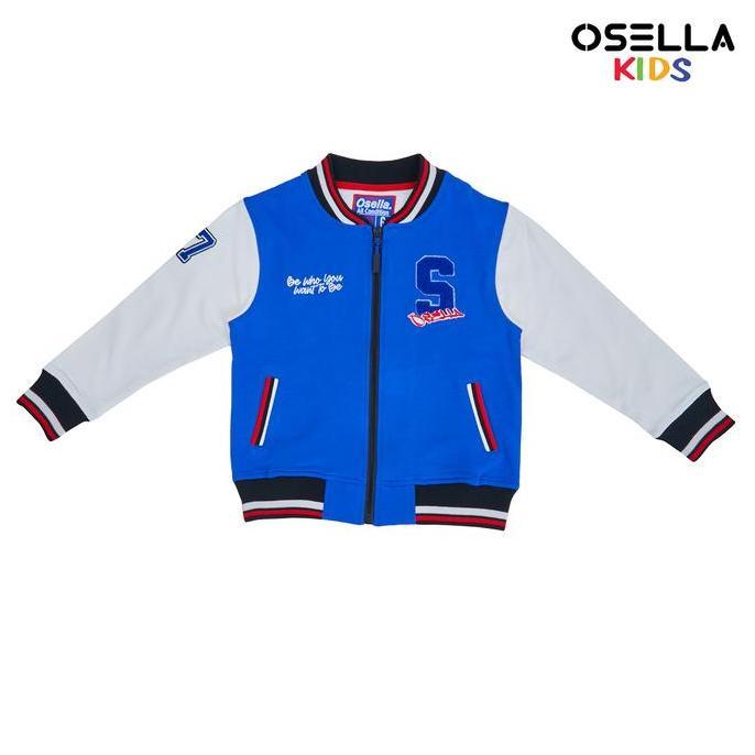 Osella Kids Street Collection Varsity Jacket in Blue 2262400158 | Jaket Anak Laki Laki | Jaket Bombe