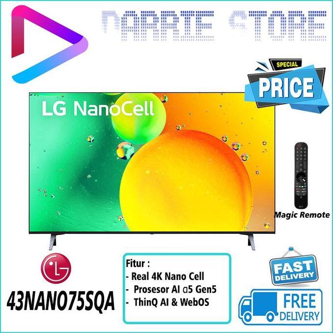 LG LED 43 INCH NANO CELL SMART TV 4K 43NANO75SQA 43NANO75 43NANO CELL