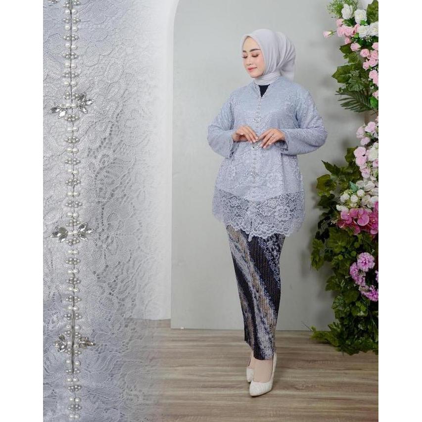 DJ Collection 21 Setelan Kebaya Tara Brokat Encim Payet Kebaya Kondangan Seragam Pesta Wisuda Modern