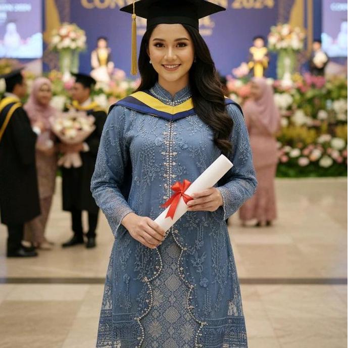 Kebaya Wisuda Mahira Model Tunik / Baju Kebaya Lamaran / Kebaya Pernikahan / Kebaya Modern Kondangan