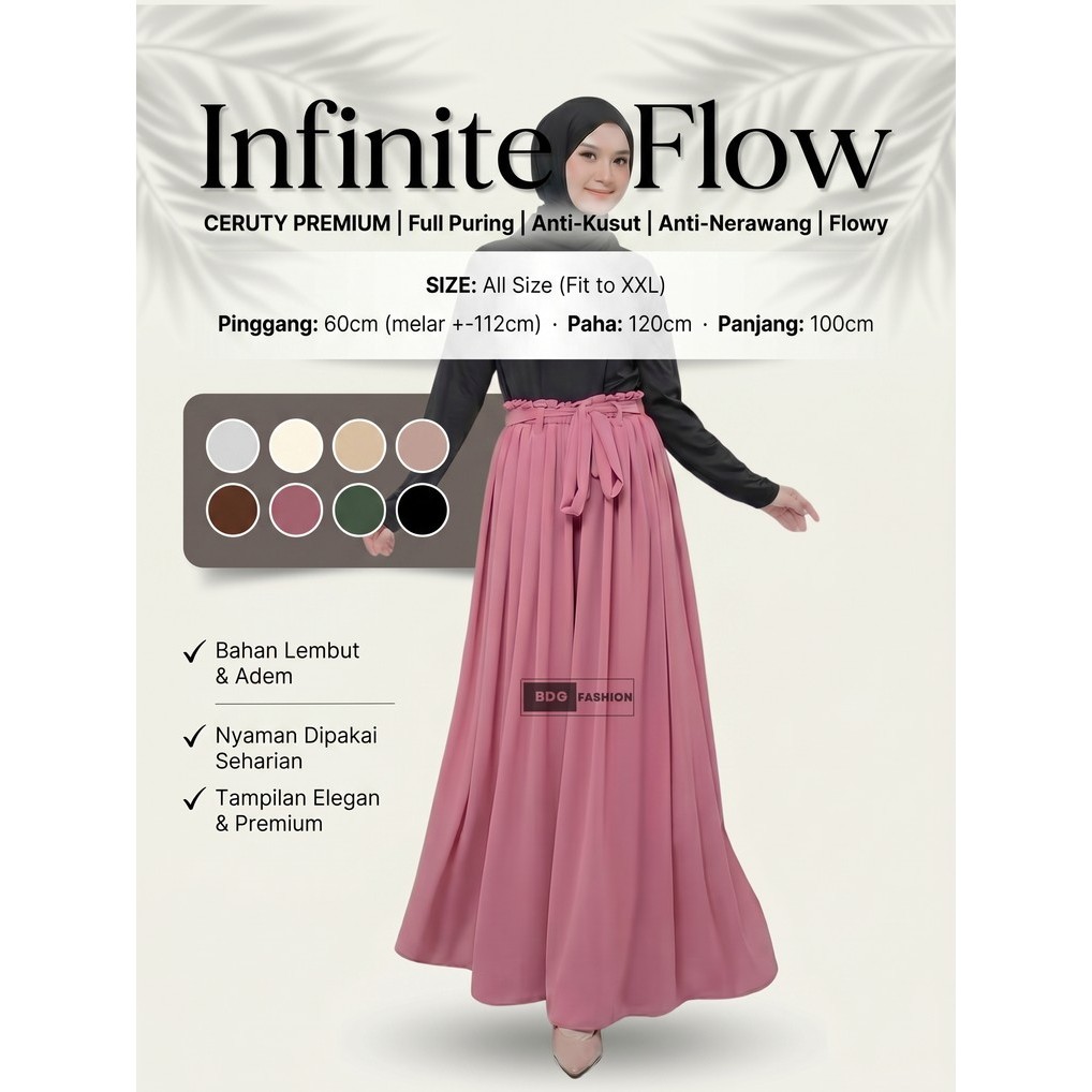 Celana Kulot Wanita Premium Ceruty Babydoll - Palazzo Jumbo Highwaist Kulot Payung Formal Pesta
