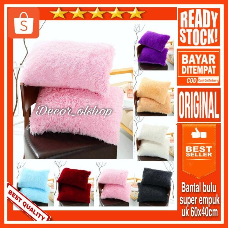 TERBARU BANTAL BULU EMPUK SILIKON 60X40CM LEMBUT
