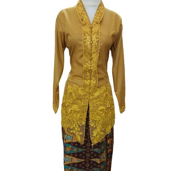 setelan kebaya encim bordiran polos seragam kerja
