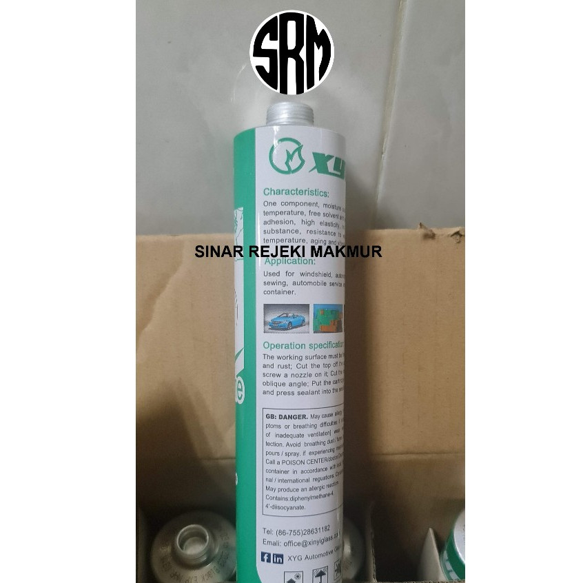 Lem Sealant Xyg Hitam Pu Polyurethane 310 Ml Khusus Untuk Pemasangan Kaca