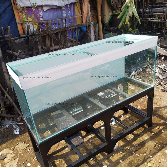 aquarium 150x50x60 10mm full stiker set filter kaca dan tutup