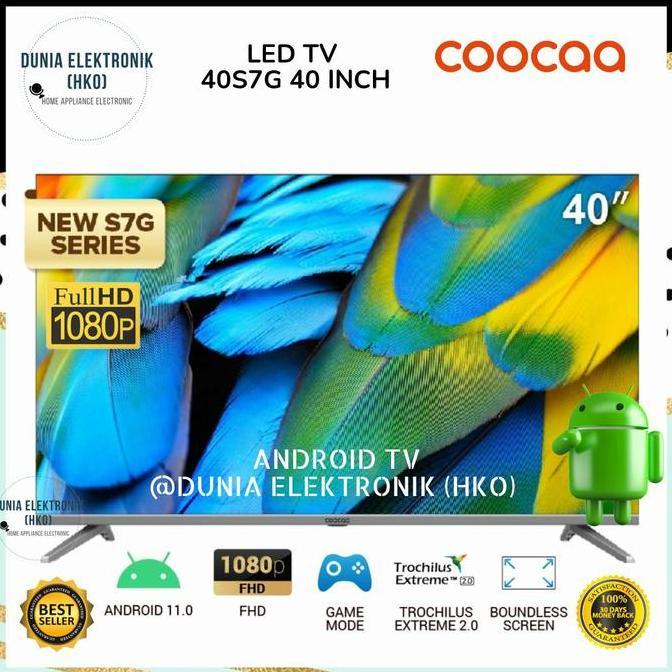 LED TV COOCAA 40S7G 40 INCH SMART TV FHD ANDROID 11 HDMI USB BEZELLESS