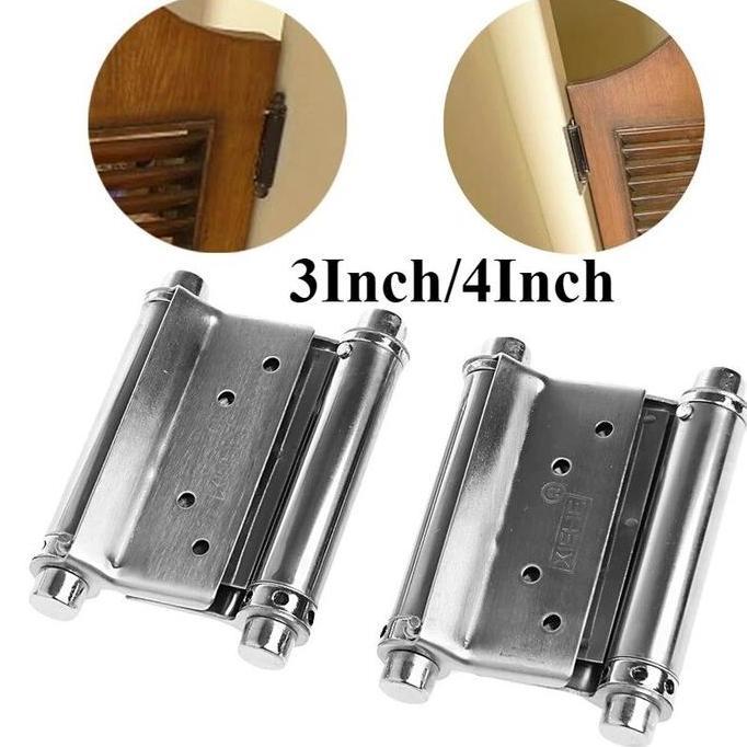 ENCRASH Set Engsel Per Koboi Pintu 3 Inch 4 Inch Engsel Veer Bolak Balik Untuk Pintu Kayu/Besi Minim