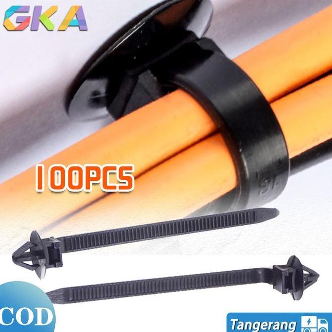 CRASOS 100 PCSClip Tali Kabel Body Mobil-Kabel Ties Pengikat Bodi Mobil