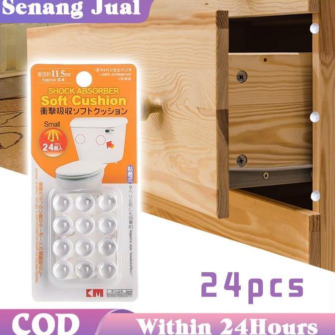 ODONTY 24Pcs Stiker Silikon Bumper Door Stop Karet Penahan Pintu Pelindung Gagang Pintu Sticker Pere