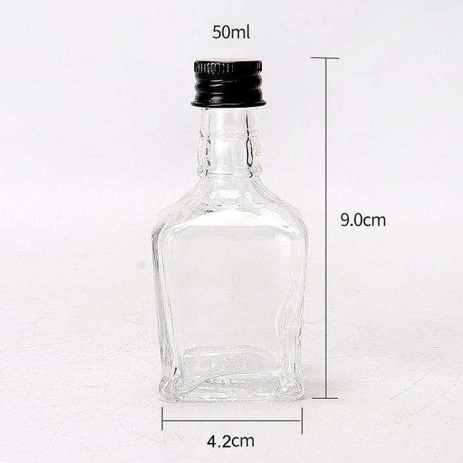 CRAINI 5Pcs 50ml Wine Bottle Glass Bottle Botol Kaca Liquor Minuman Whiskey