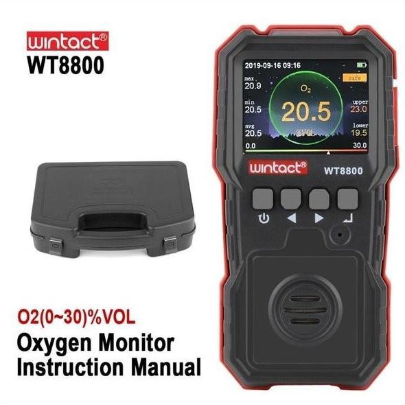 CRASOS SMART SENSOR AT8100 Pengukur Oxygen Genggam Digital, Detektor Oksigen genggam LCD USB dapat d