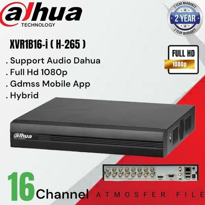 Ploratore- Dvr Dahua 16Ch Full Hd Xvr-1B16 H-265 Resmi Terbaru