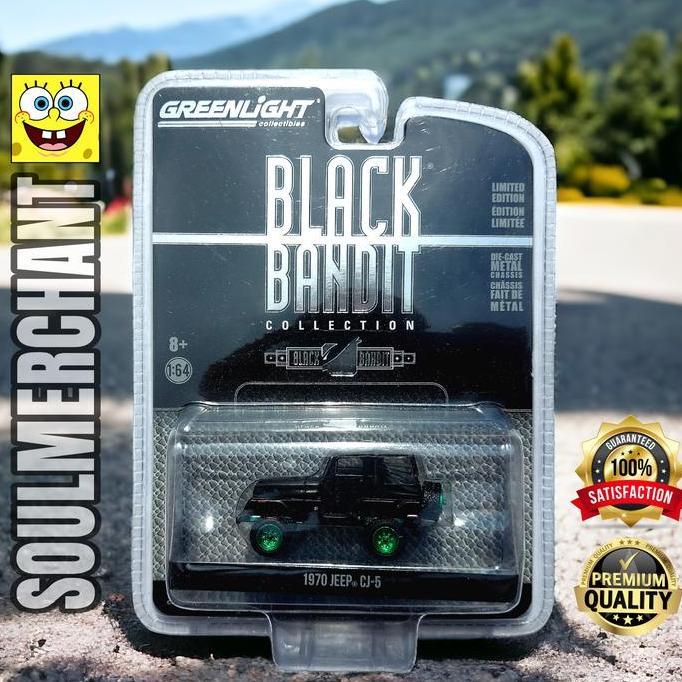 Diecast Greenlight Green Machine 1970 Jeep CJ-5 Black Bandit