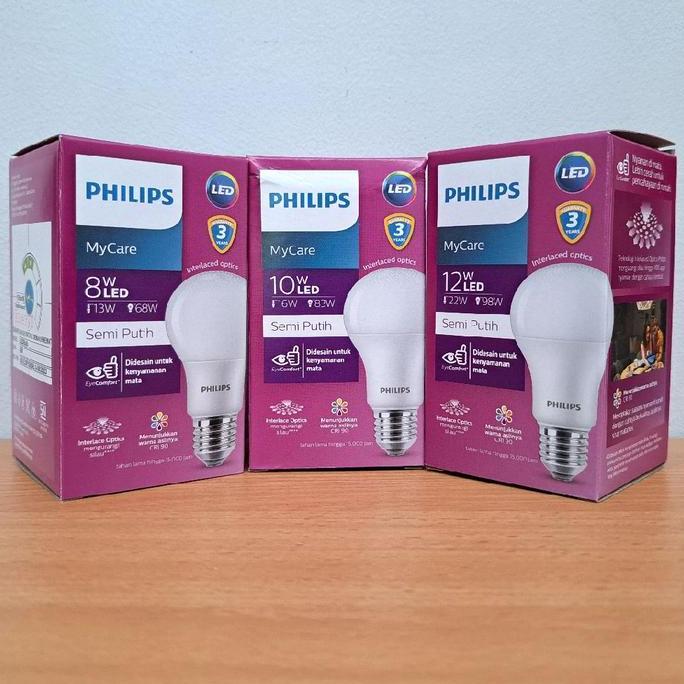 Leggero- Philips Lampu Led Bulb Mycare  8W, 10W, 12W -  Cahaya Semi Putih 4000K