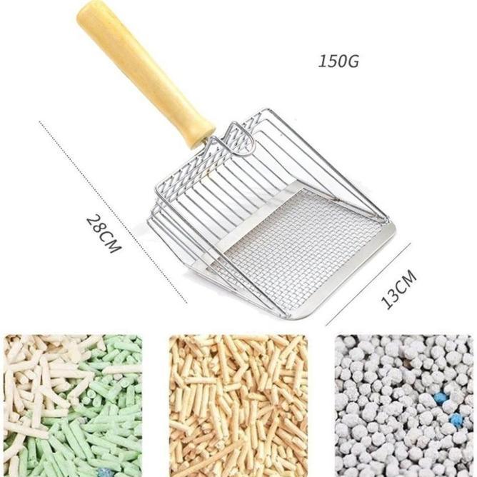 Vinnatsu Sekop Serokan Pasir Stainless Sekop Serokan Pasir Kucing Serok Pasir Cat Litter Scoop Serok