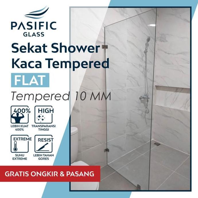 Sekat Kamar Mandi Partisi Kaca Tempered 10mm
