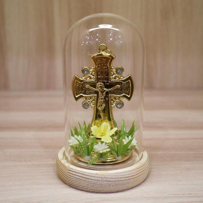 Hiasan Glass Dome Classic Patung Bunda Maria Yesus Souvenir Pajangan Dekorasi Rohani LS