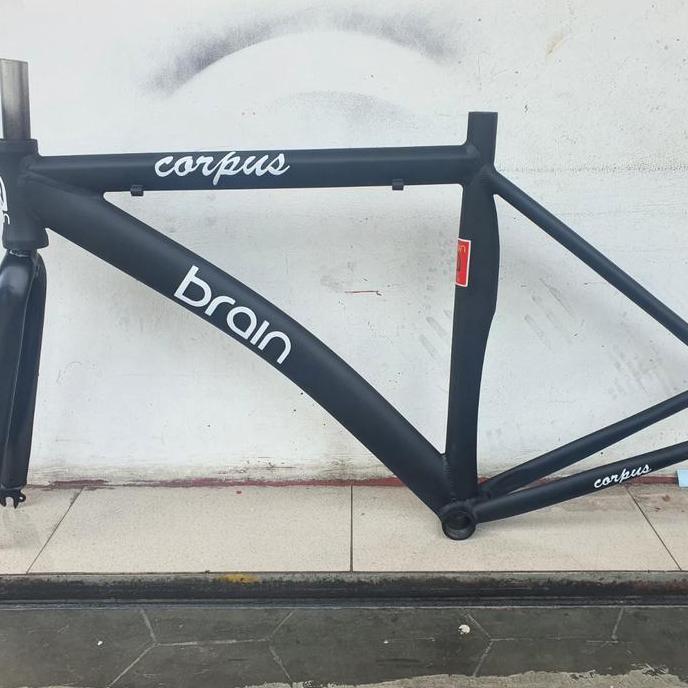 FRAME FIXIE ALLOY BRAIN CORPUS MURAH FRAMESET 700C FIXED GEAR HITAM