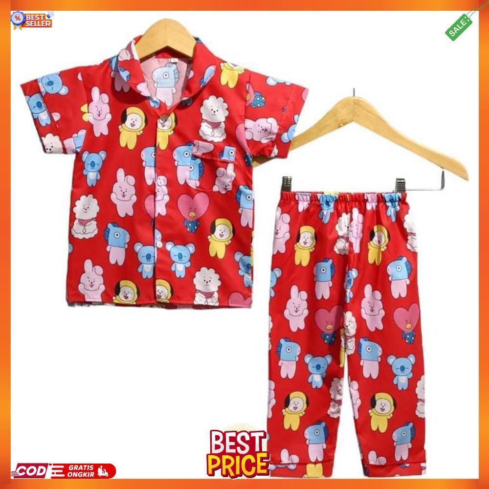 baju tidur anak motif BTS terbaru piyama anak laki laki perempuan pakaian tidur anak anak stelan ana