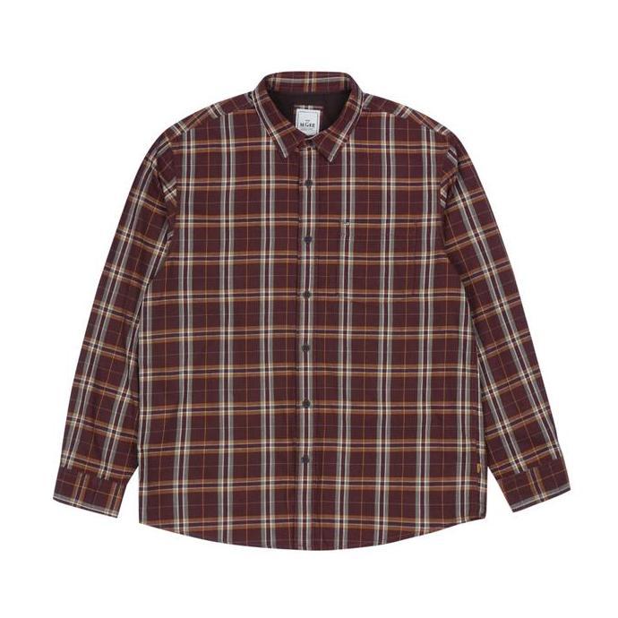 MGee Kemeja Lengan Panjang Pria M Gee Texas C034 Dark Brown