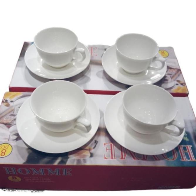 CANGKIR TEH,KOPI, CANGKIR SET POLOS+TATAKAN