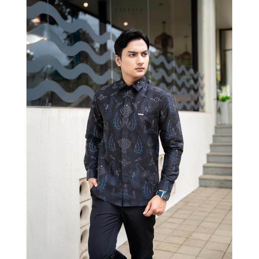 Laskala Batik Premium Pedro Kemeja Batik Pria Slimfit Lengan Panjang