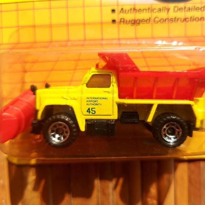 Matchbox Highway Maintenance Truck Moving Parts Merah Kuning Mainan Diecast Alat Berat New