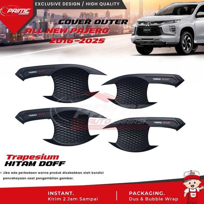 [Tpm] Pajero Sport 2016 2021 2025 Outer Handle Cover Hitam Doff Carbon Aksesoris Mitsubishi Pajero T