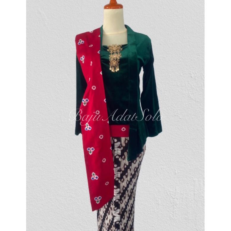 Terbaru Kebaya Kutubaru Bludru Set//Kebaya Kutubaru Bludru Polos Lengan Panjang