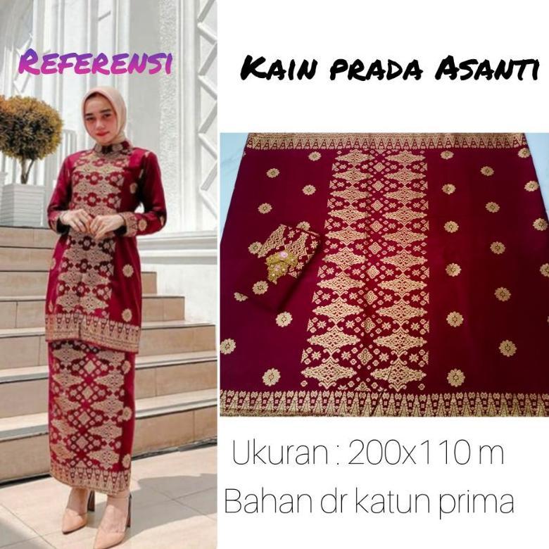Berkualitas Kain Batik Prada Ashanty 002 || Kain Batik Prada Motif Minang || Kain Batik Halus Pekalo