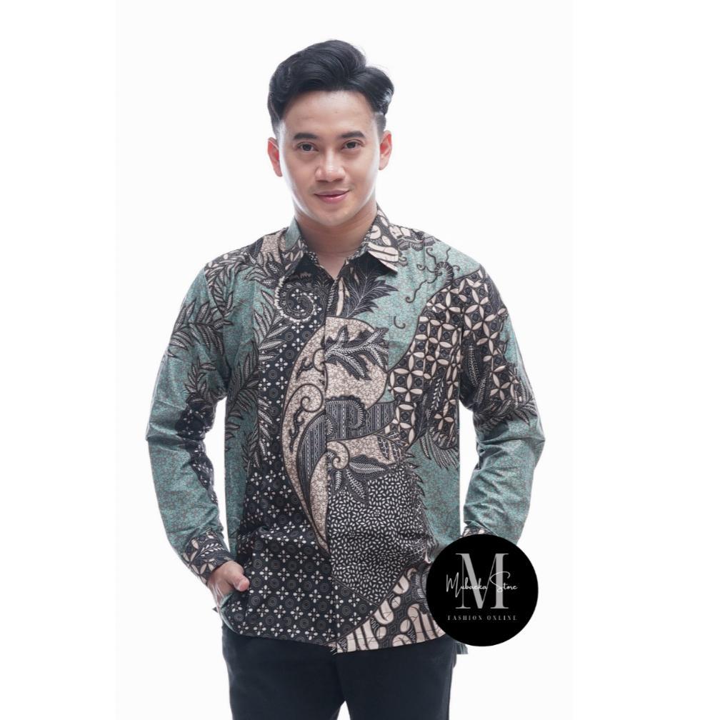 Unik Baju Kemeja Batik Pria Dewasa Murah Lengan Panjang Kondangan Mewah Modern Seragam Kerja Kantor