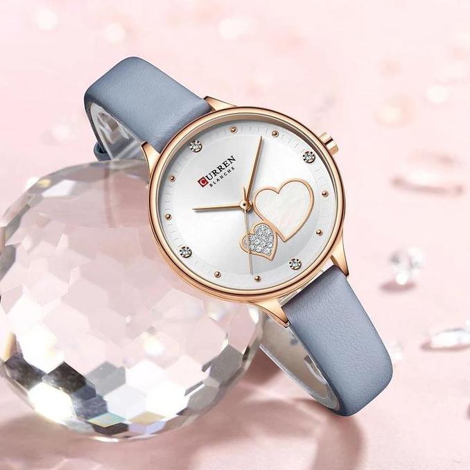 Grosir Jam Tangan Wanita Analog Tali Kulit Curren 9077