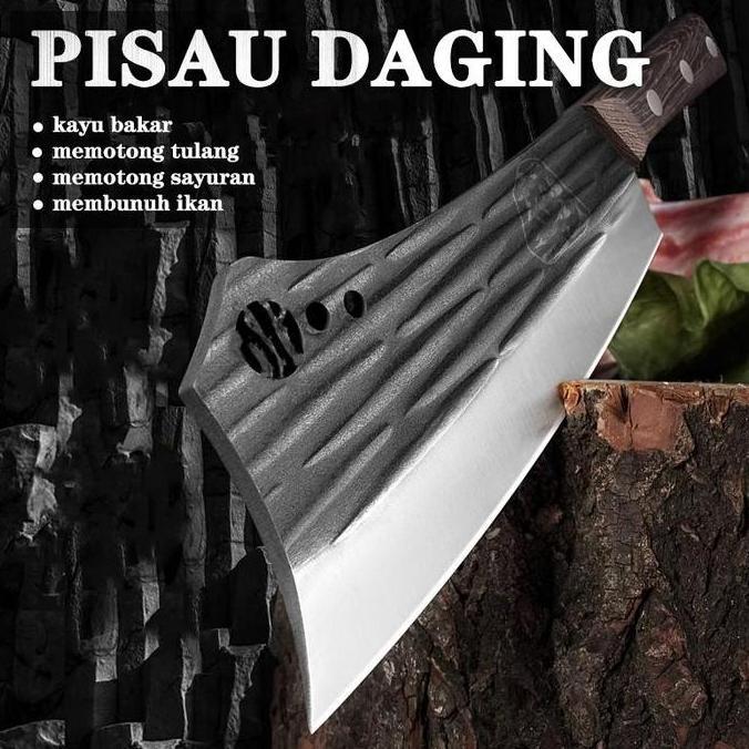 pisau Daging pisau Koki pisau baja Premium pisau Dapur Super Tajam Unik Garis-Garis Kitchenware pisa