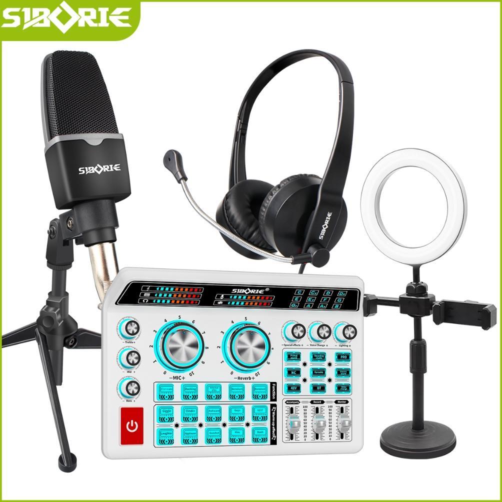 Siborie Paket Lengkap Soundcard H9+MS90 Mic+H2 Headphone+Lampu Full Set