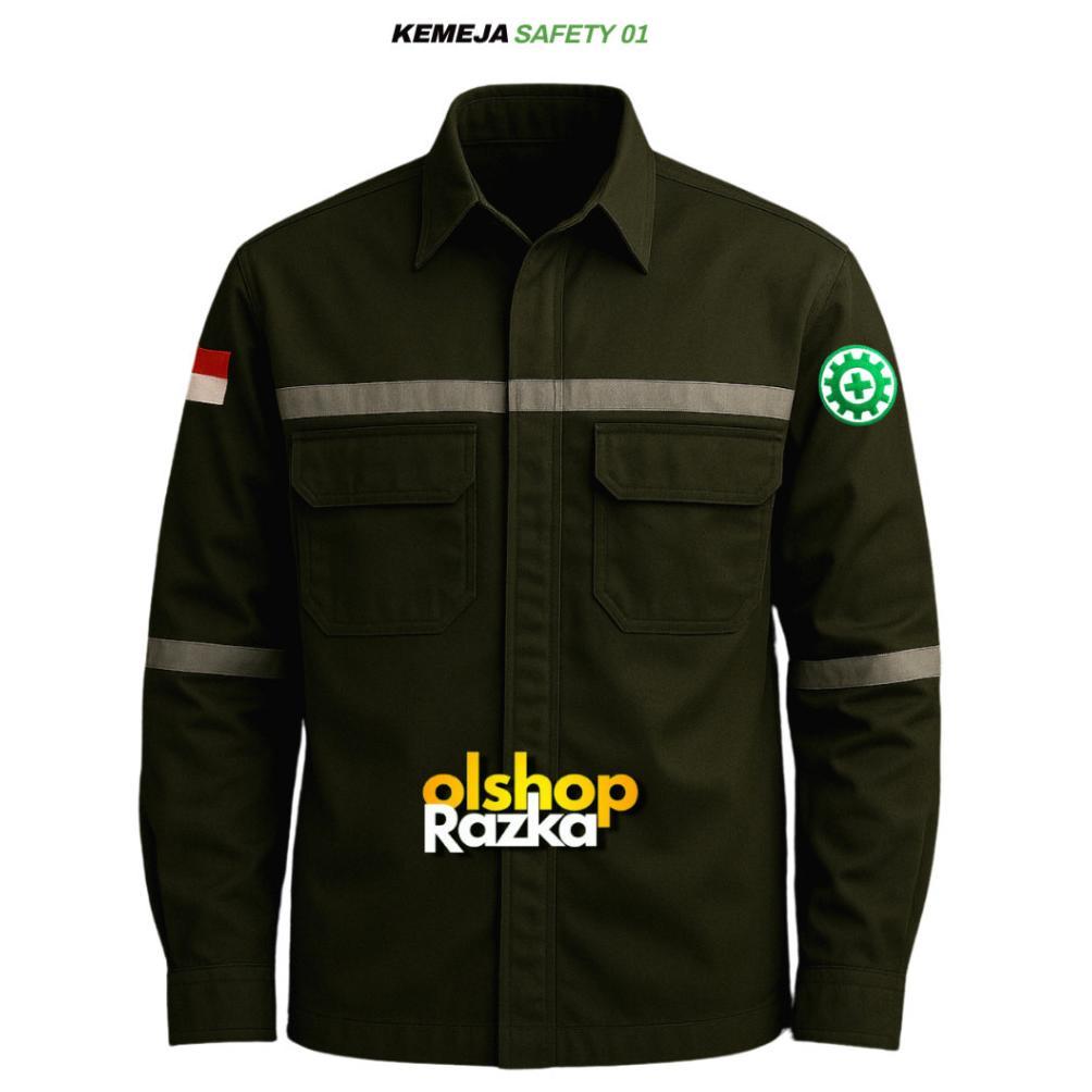 KEMEJA SAFETY PANJANG KEMEJA SAFETY | KEMEJA LAPANGAN | BAJU SAFETY LENGAN PANJANG | BAHAN DRILL M-X