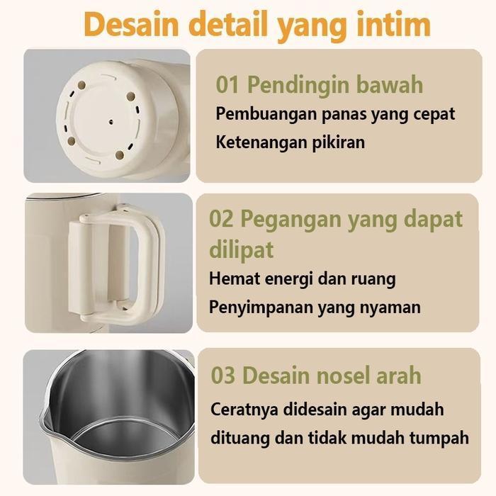 KETEL LISTRIK LIPAT PORTABLE UNTUK PERJALANAN & RUMAH MULTIFUNGSI STAINLESS TEKO LISTRIK LIPAT MINI 