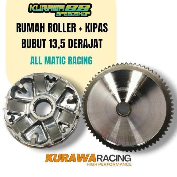 RUMAH ROLLER + KIPAS LAWAN BUBUT 13,5 DERAJAT + COAK KURAWA RACING | CVT (Beat/Vario/Scoopy/Mio/Nmax