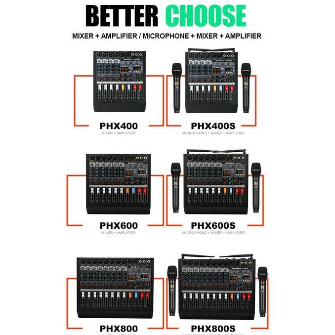 NEW BAXS [cod] Mixer PHX400S/PHX400 Power mixer 4 channel profesional dengan satu derek dua antarmuk