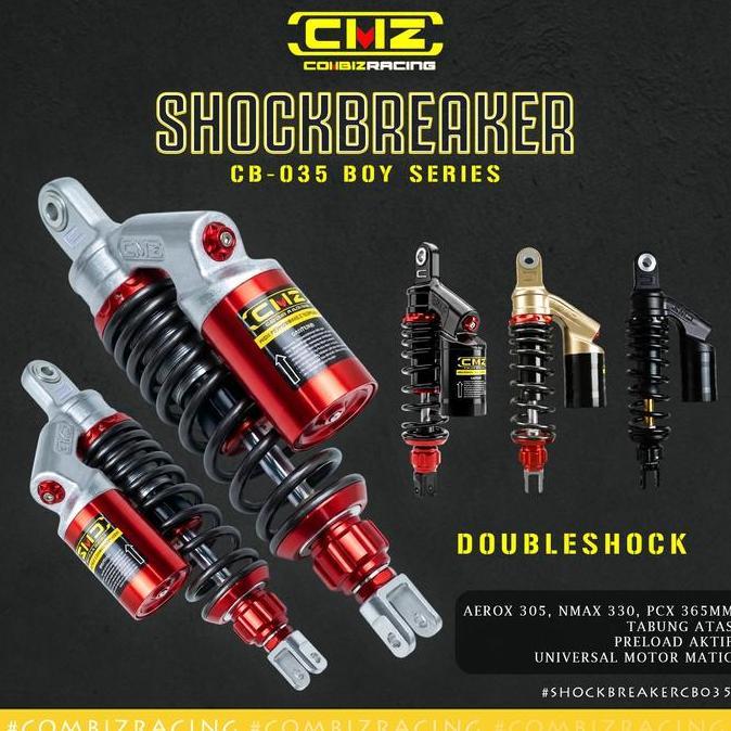 BEBAS ONGKIR - Shockbreaker CMZ RACING CB-035 EVO Dual Shock Tabung Atas 305MM 330MM 365MM Aerox NMA