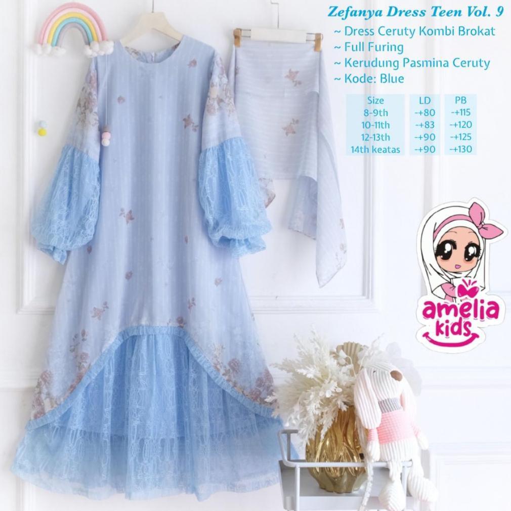 (Cod) Zefanya Vol 9 Dress Syar'I Kids/ Amor Dress Kids Syar'I/ Sena Dress Kids Ori Amelia Kids/ Atas