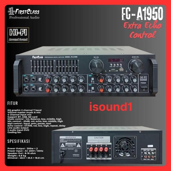 POWER AMPLIFIER FIRSTCLASS FC-A1950 MIXER AMPLI FC A1950 BLUETOOTH USB ORIGINAL
