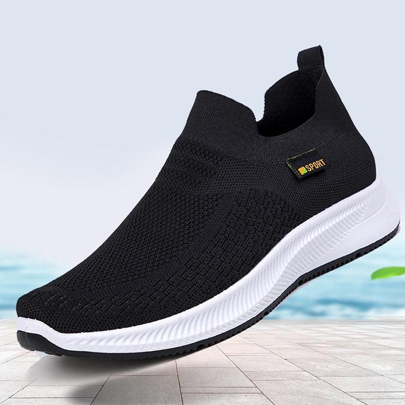 New Product Leedoo Sepatu Pria Slip On Casual Sneakers Cowok Shoes Olahraga Nyaman Hitam Tanpa Tali 