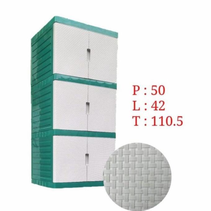 TERLARIS LEMARI PLASTIK 3 SUSUN CONTAINER MINI ARTHA BOX PAKAIAN SERBAGUNA