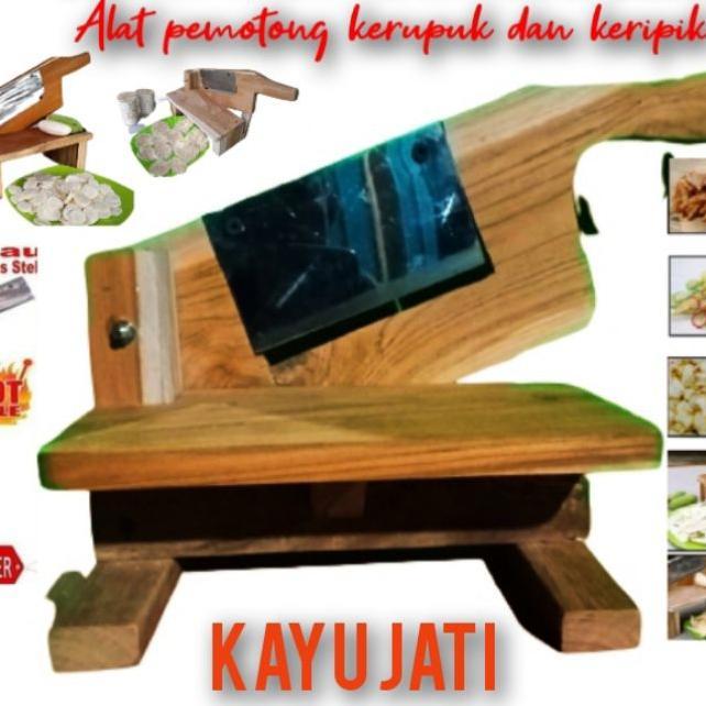 Alat Pemotong Kerupuk Pengiris Keripik Singkong Kayu Jati